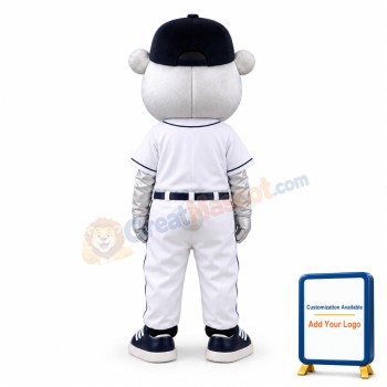 Korean Baseball Silver Bear Mascot Adult Costume