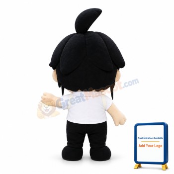 Shy Dark-haired Girl Mascot Adult Costume