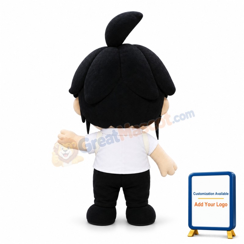 Shy Dark-haired Girl Mascot Adult Costume