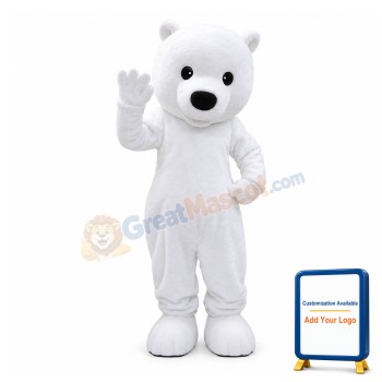 Cute White Bear Mascot Adult Costume
