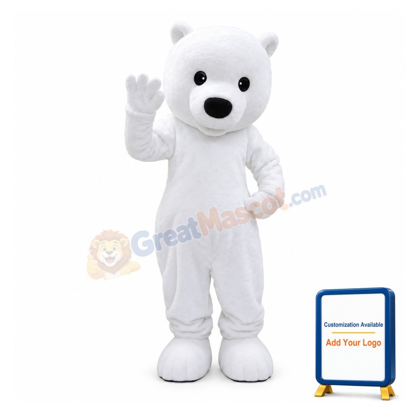 Cute White Bear Mascot Adult Costume