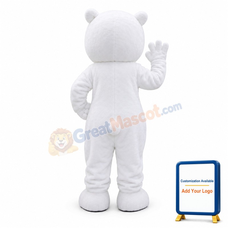 Cute White Bear Mascot Adult Costume