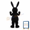 Black Long Eared Rabbit Cartoon Mascot Adult Costume