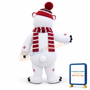 Clown White Bear Mascot Adult Costume