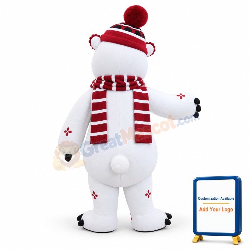 Clown White Bear Mascot Adult Costume