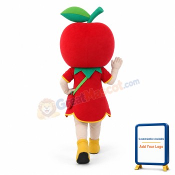 Lovely Apple Girl Cartoon Mascot Adult Costume