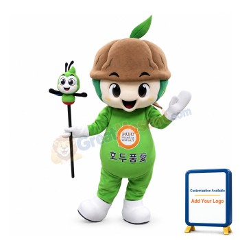 Green Plant Boy With Soil Mascot Costume