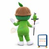 Green Plant Boy With Soil Mascot Costume
