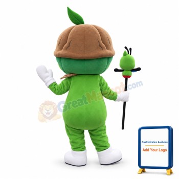 Green Plant Boy With Soil Mascot Costume