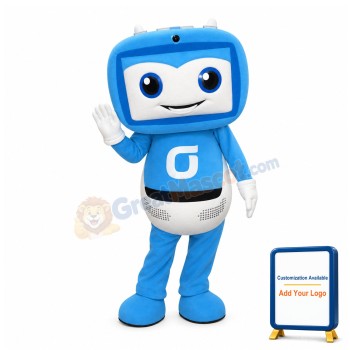 Adult Blue Radio Cartoon Mascot Costume