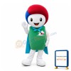 Smiling Colored Hair Snowman Mascot Adult Costume
