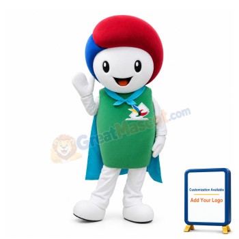 Smiling Colored Hair Snowman Mascot Adult Costume