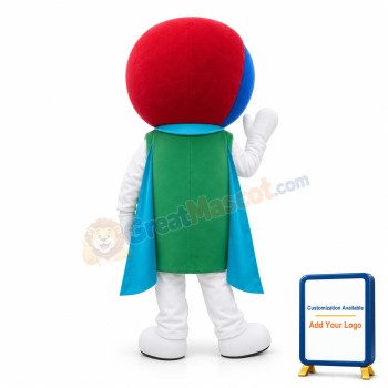Smiling Colored Hair Snowman Mascot Adult Costume