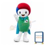 Smiling Colored Hair Snowman Mascot Adult Costume