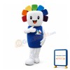 Cute Square Face Snowman Mascot Adult Costume
