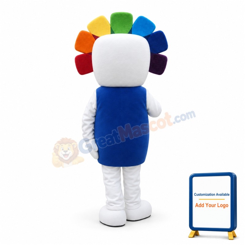 Cute Square Face Snowman Mascot Adult Costume