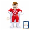 Muscle Superhero In Red Mascot Adult Costume