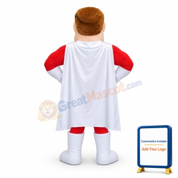 Muscle Superhero In Red Mascot Adult Costume