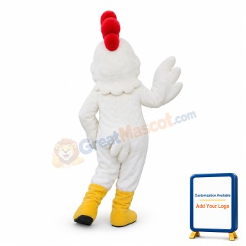Adult White Rooster Mascot Costume