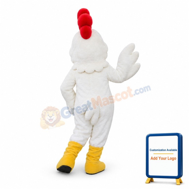 Adult White Rooster Mascot Costume