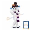 Adult Cute White Bear With Chocolate On Head Cartoon Mascot Costume