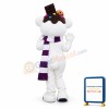 Adult Cute White Bear With Chocolate On Head Cartoon Mascot Costume