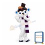 Adult Cute White Bear With Chocolate On Head Cartoon Mascot Costume