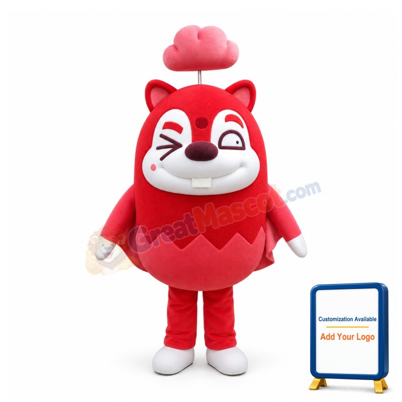 Cute Cartoon Red Fox In The Eggshell Mascot Adult Costume