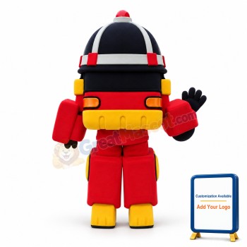Adult Cartoon Roy the Red Fire Truck Mascot Adult Costume