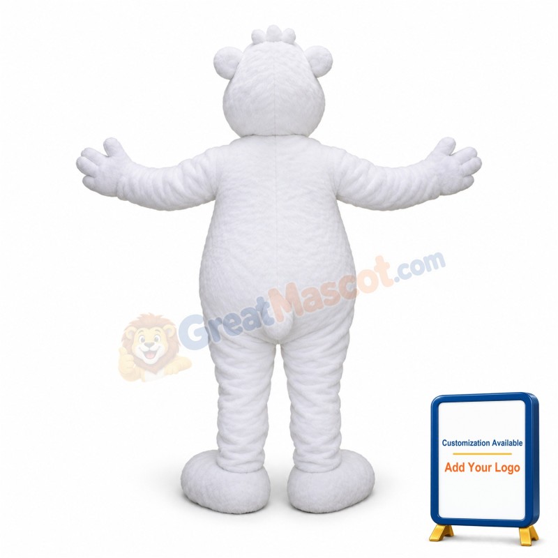 Smiling Big White Bear Mascot Adult Costume