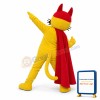 Superhero Yellow Cat Mascot Adult Costume