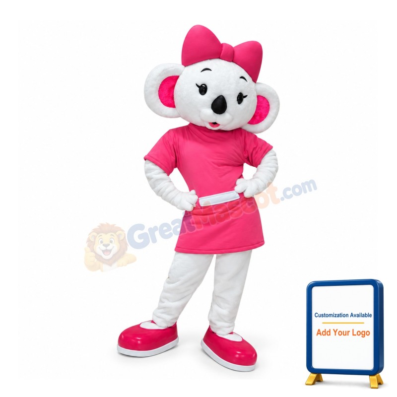 Pretty White Koala Girl Mascot Costume