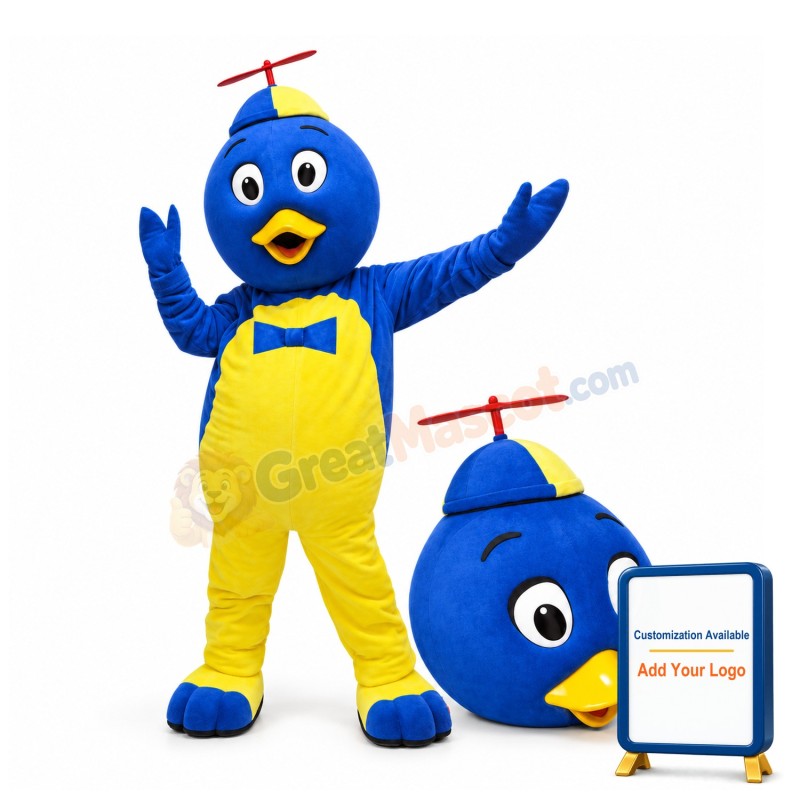 Adult Blue Head Duck Cartoon Mascot Costume