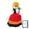 Beautiful Yellow-haired Female Dancer Mascot Costume
