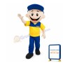 Smiling Boy In Blue Hat Mascot Adult Costume