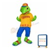 Green Dinosaur Cartoon Mascot Adult Costume