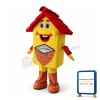 Adult Size Red & Yellow House Cartoon Mascot Costume