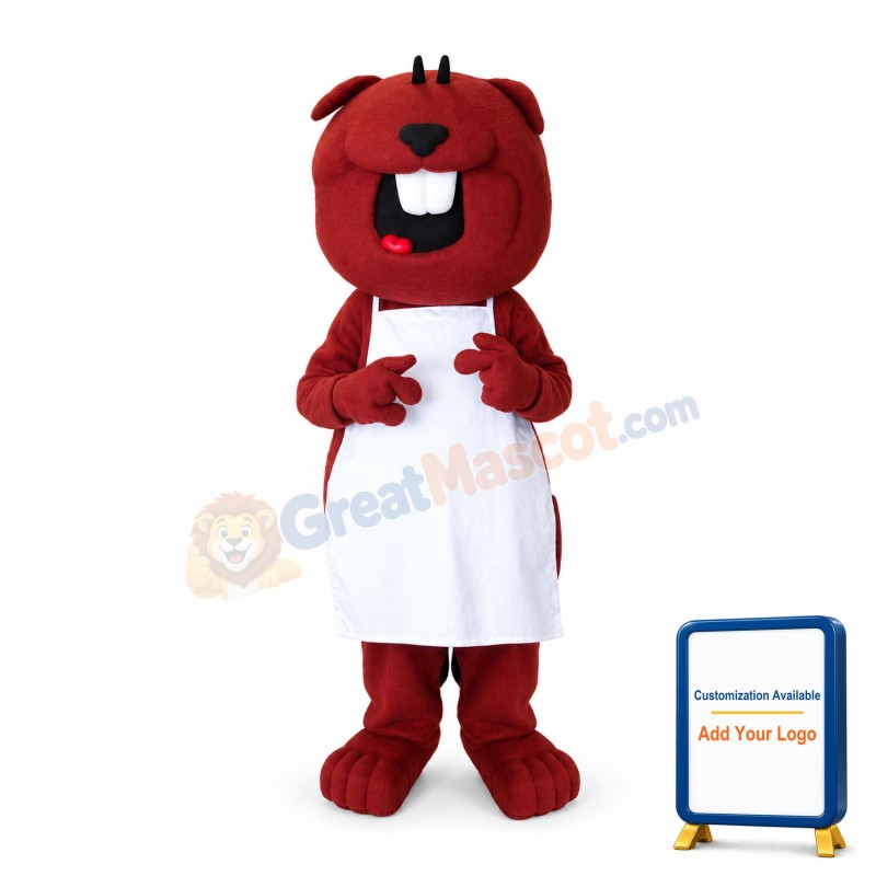 Lovely Cartoon Red Marmot Mascot Adult Costume