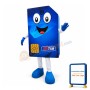 Blue Bank Card Cartoon Mascot Adult Costume