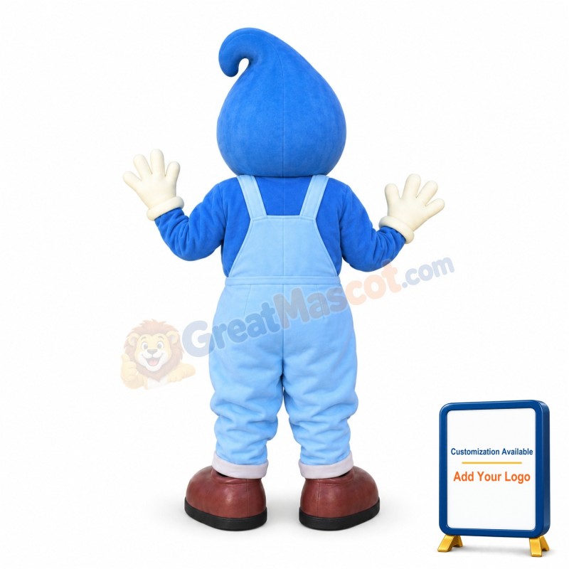 Smiling Blue Water Drop Cartoon Mascot Adult Costume