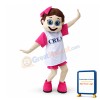 Pretty Girl Wearing A Bow Mascot Costume