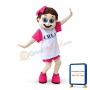 Pretty Girl Wearing A Bow Mascot Costume