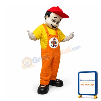 Boy In Red Hat Mascot Adult Costume
