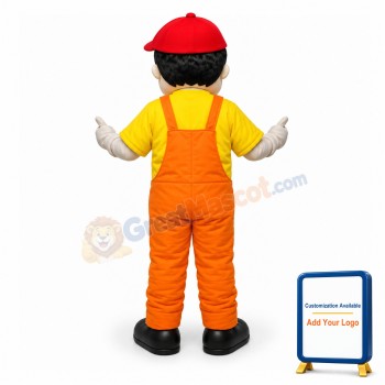 Boy In Red Hat Mascot Adult Costume