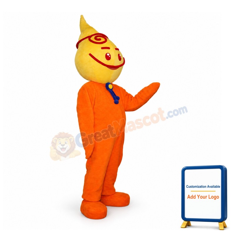 Yellow Water Drop Cartoon Mascot Adult Costume