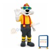 Fireman White Cat Mascot Costume