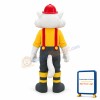 Fireman White Cat Mascot Costume