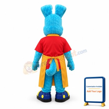 Blue Dog Wearing Apron Mascot Adult Costume