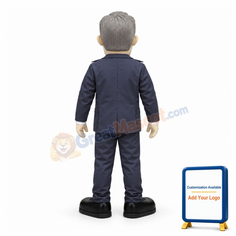 Smiling Businessman Mascot Costume