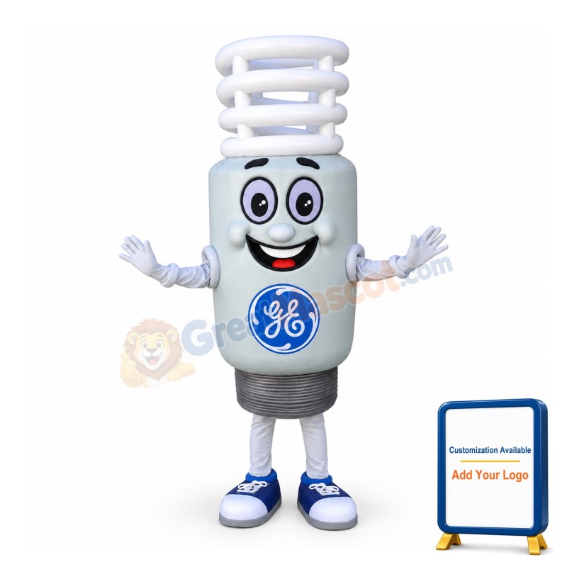 Huge Cartoon GE energy smart spiral CFL Mascot Adult Costume